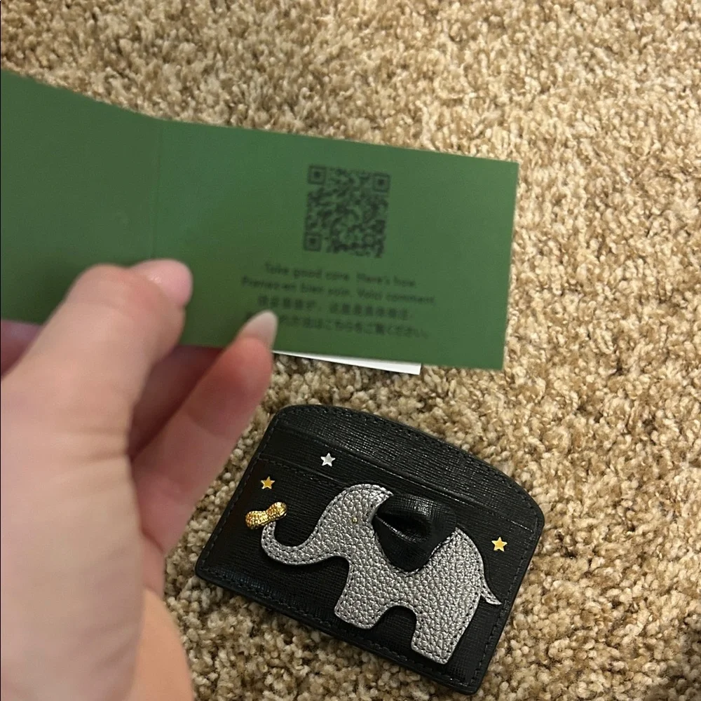 Kate spade Elephant Design Black Card Holder - Picture 6 of 6